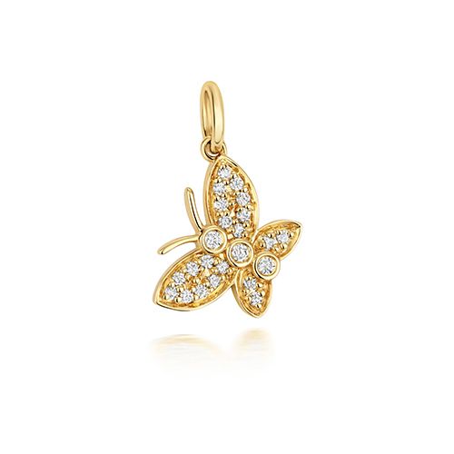 9CT 0.17CT LAB GROWN DIAMOND BUTTERFLY PENDANT