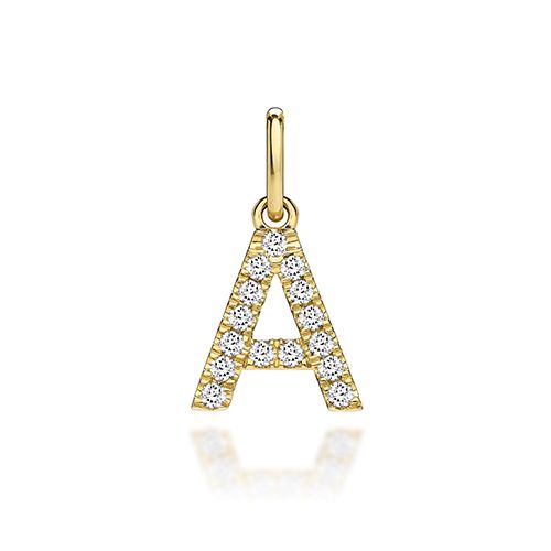 9CT LAB GROWN DIAMOND INITIAL A PENDANT