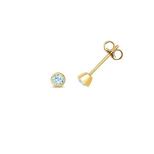 9CT AQUAMARINE EARRING STUDS MARCH BIRTHSTONE