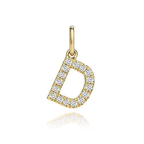 9CT LAB GROWN DIAMOND INITIAL D PENDANT
