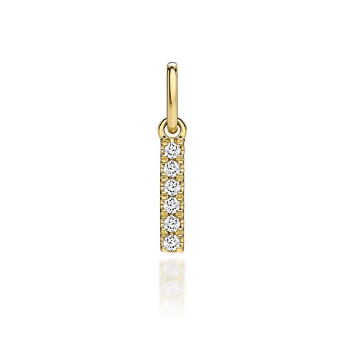 9CT LAB GROWN DIAMOND INITIAL I PENDANT