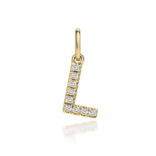9CT LAB GROWN DIAMOND INITIAL L PENDANT