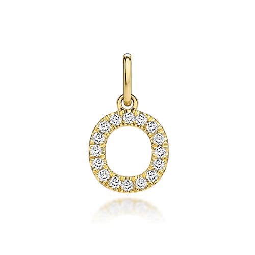 9CT LAB GROWN DIAMOND INITIAL O PENDANT