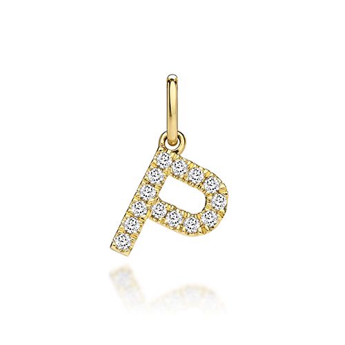 9CT LAB GROWN DIAMOND INITIAL P PENDANT