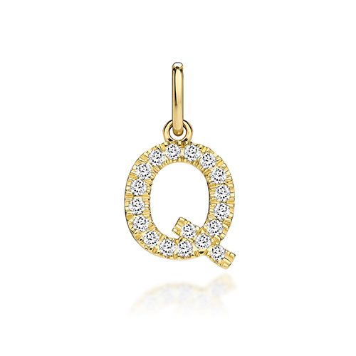 9CT LAB GROWN DIAMOND INITIAL Q PENDANT