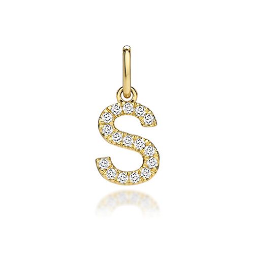 9CT LAB GROWN DIAMOND INITIAL S PENDANT