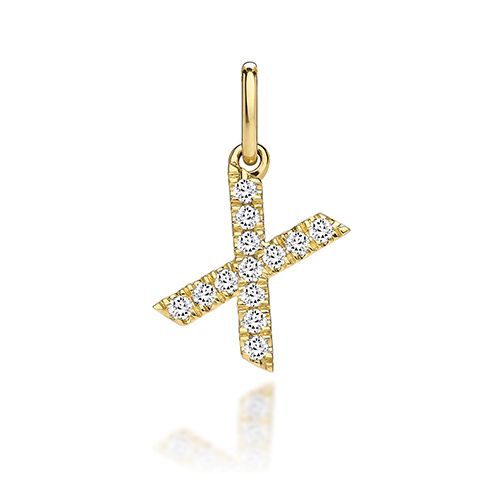 9CT LAB GROWN DIAMOND INITIAL X PENDANT