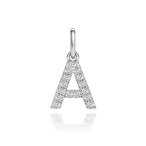 9CT LAB GROWN DIAMOND INITIAL A PENDANT