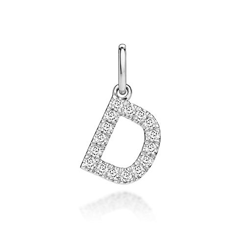 9CT LAB GROWN DIAMOND INITIAL D PENDANT