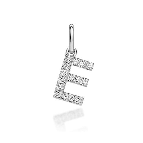 9CT LAB GROWN DIAMOND INITIAL E PENDANT