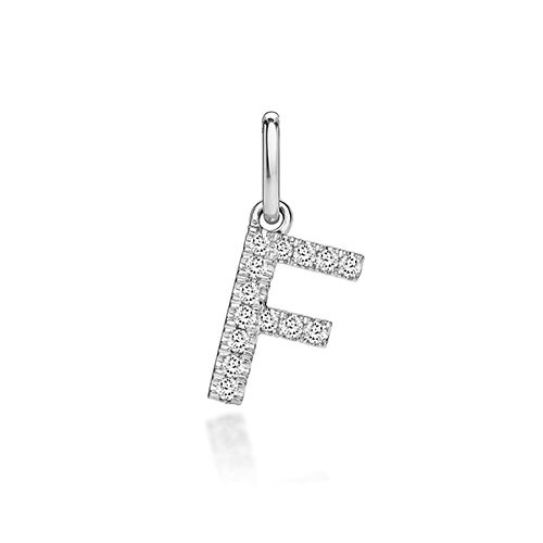 9CT LAB GROWN DIAMOND INITIAL F PENDANT