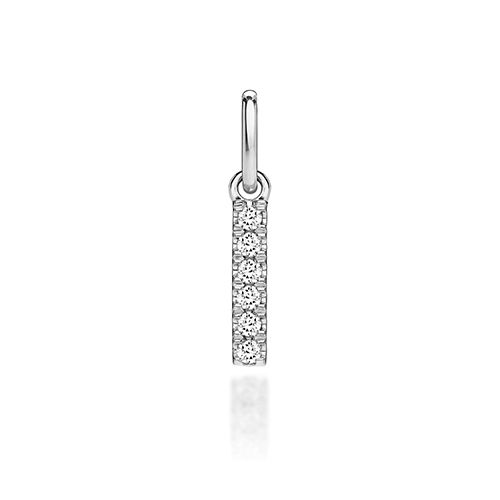 9CT LAB GROWN DIAMOND INITIAL I PENDANT