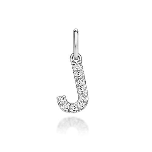 9CT LAB GROWN DIAMOND INITIAL J PENDANT
