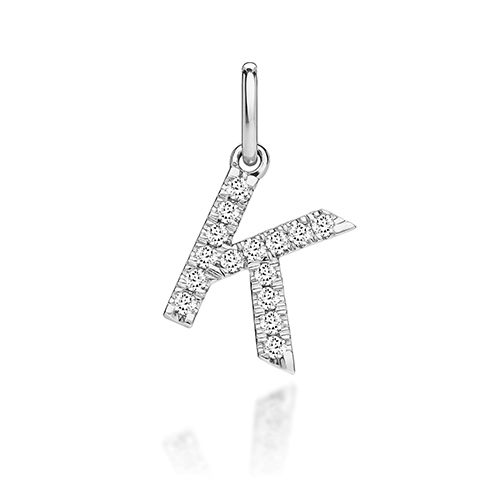 9CT LAB GROWN DIAMOND INITIAL K PENDANT