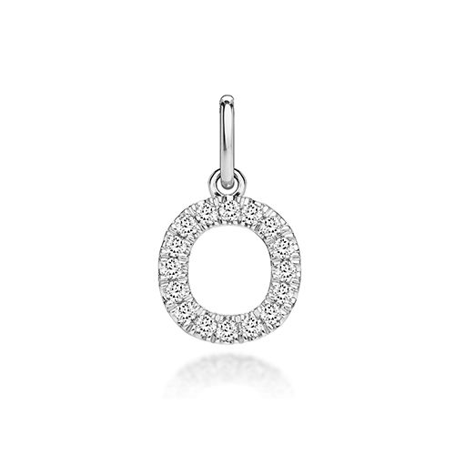 9CT LAB GROWN DIAMOND INITIAL O PENDANT