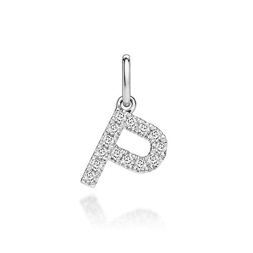 9CT LAB GROWN DIAMOND INITIAL P PENDANT