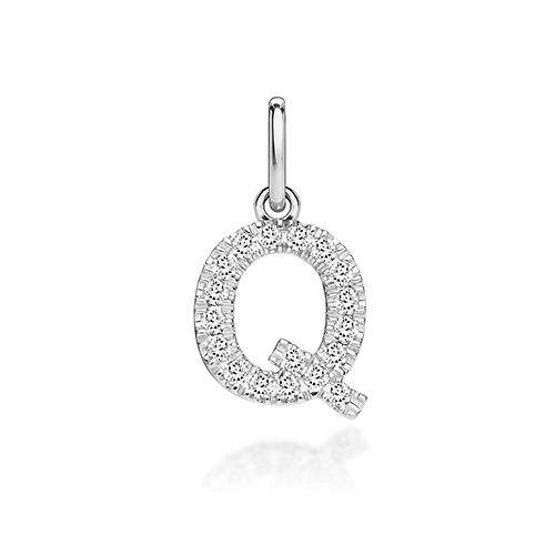 9CT LAB GROWN DIAMOND INITIAL Q PENDANT