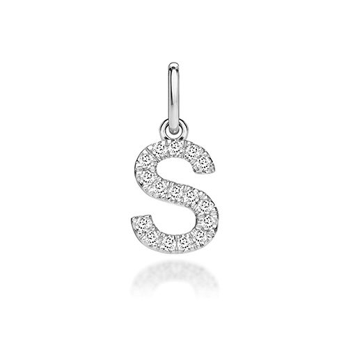 9CT LAB GROWN DIAMOND INITIAL S PENDANT