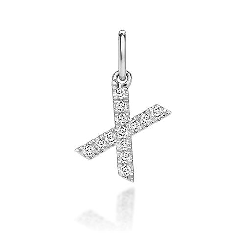 9CT LAB GROWN DIAMOND INITIAL X PENDANT