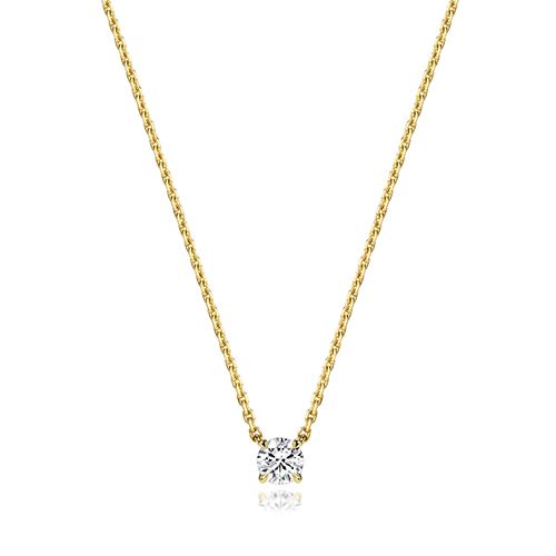 18CT 0.35CT LAB GROWN CERTIFIED ROUND 4 CLAW NECKLACE