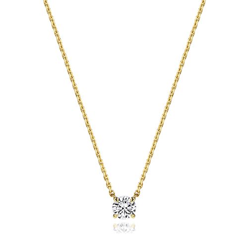 18CT 0.50CT LAB GROWN CERTIFIED ROUND 4 CLAW NECKLACE