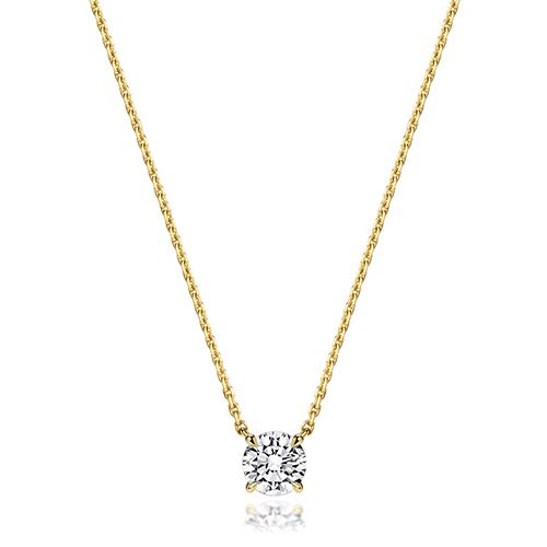 18CT 1.0CT LAB GROWN CERTIFIED ROUND 4 CLAW NECKLACE