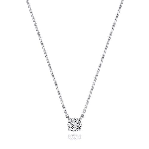 18CT 0.50CT LAB GROWN CERTIFIED ROUND 4 CLAW NECKLACE