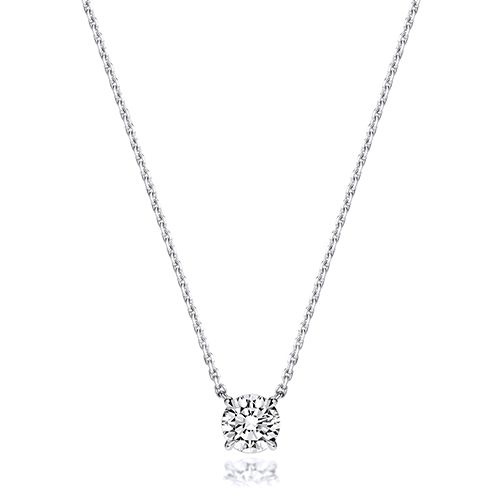 18CT 1.0CT LAB GROWN CERTIFIED ROUND 4 CLAW NECKLACE