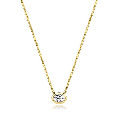 18CT 0.35CT LAB GROWN CERTIFIED OVAL RUBOVER NECKLACE