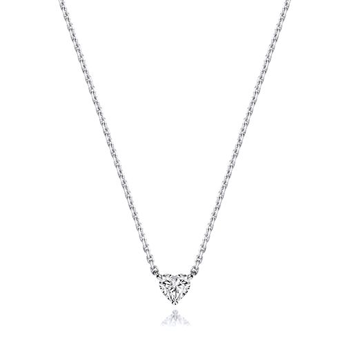 18CT 0.35CT LAB GROWN CERTIFIED HEART SHAPE 4 CLAW NECKLACE