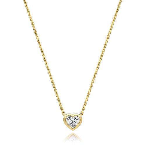 18CT 0.35CT LAB GROWN CERTIFIED HEART SHAPE RUBOVER NECKLACE