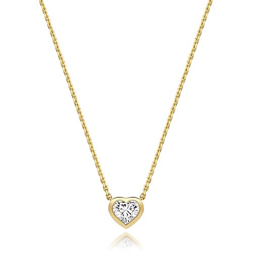 18CT 0.50CT LAB GROWN CERTIFIED HEART SHAPE RUBOVER NECKLACE