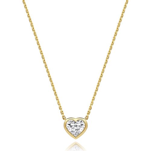 18CT 0.75CT LAB GROWN CERTIFIED HEART SHAPE RUBOVER NECKLACE