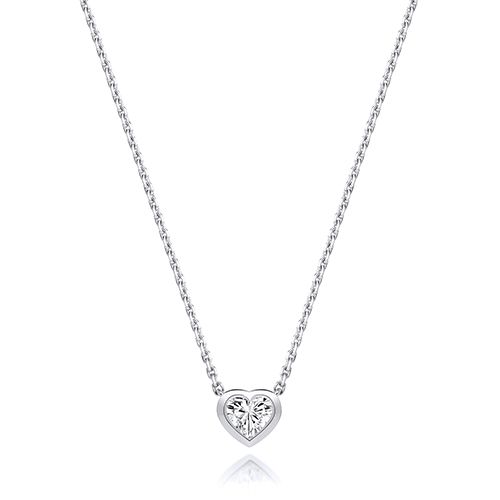 18CT 0.35CT LAB GROWN CERTIFIED HEART SHAPE RUBOVER NECKLACE