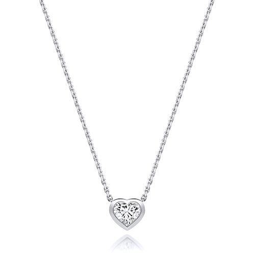 18CT 0.50CT LAB GROWN CERTIFIED HEART SHAPE RUBOVER NECKLACE