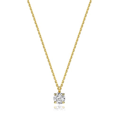 18CT 0.50CT LAB GROWN CERTIFIED ROUND 4 CLAW NECKLACE