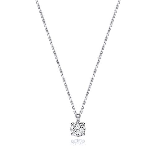 18CT 0.50CT LAB GROWN CERTIFIED ROUND 4 CLAW NECKLACE