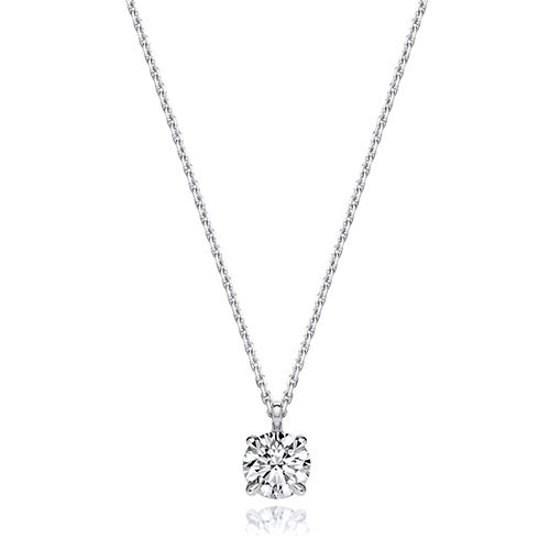 18CT 1.0CT LAB GROWN CERTIFIED ROUND 4 CLAW NECKLACE
