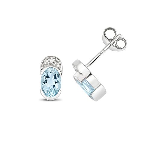 9CT AQUAMARINE STUDS