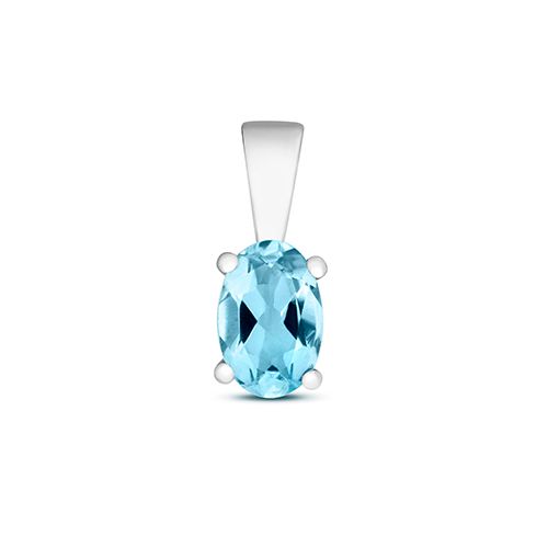 9CT AQUAMARINE CLAW SET PENDANT