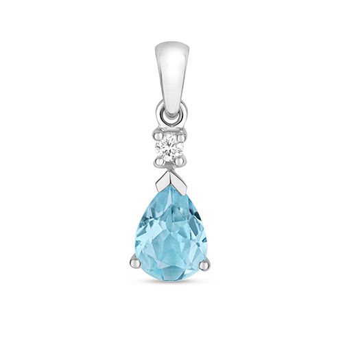 9CT AQUAMARINE PENDANT PEAR