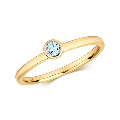 9CT AQUAMARINE RING