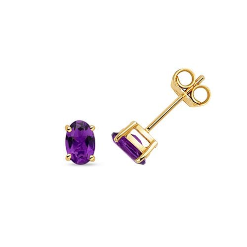 9CT AMETHYST CLAW SET STUDS