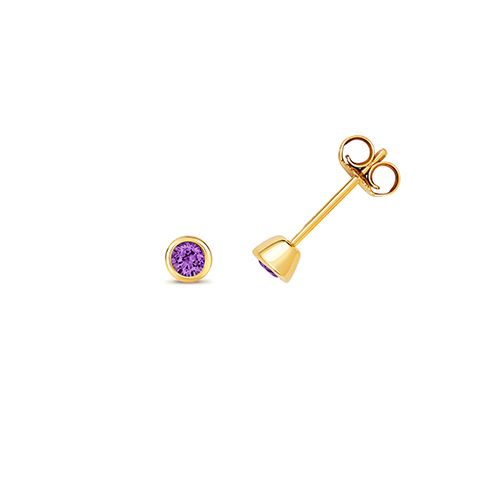 9CT AMETHYST EARRING STUDS FEBRUARY BIRTHSTONE