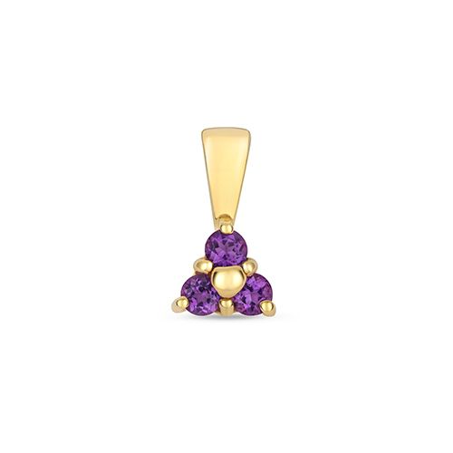 9CT AMETHYST 3 STONE PENDANT