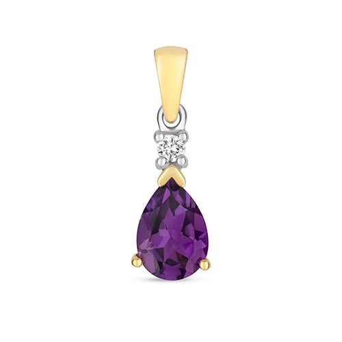 9CT AMETHYST PENDANT PEAR