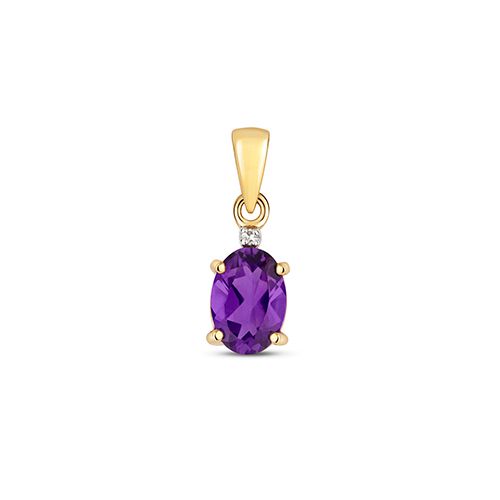 9CT DIAMOND & AMETHYST PENDANT