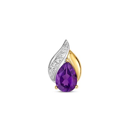 9CT DIAMOND & AMETHYST PENDANT