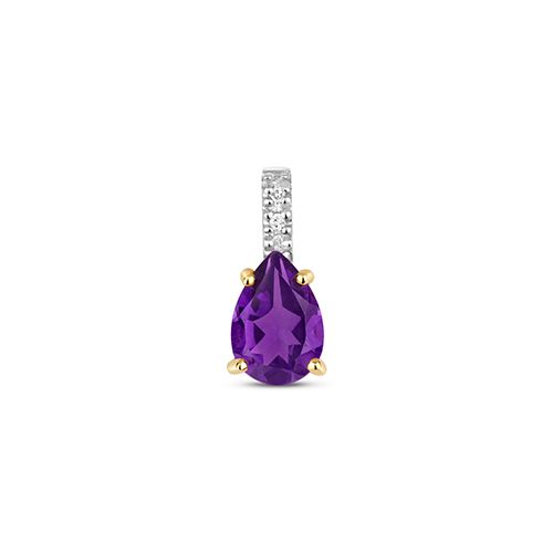 9CT DIAMOND & AMETHYST PENDANT