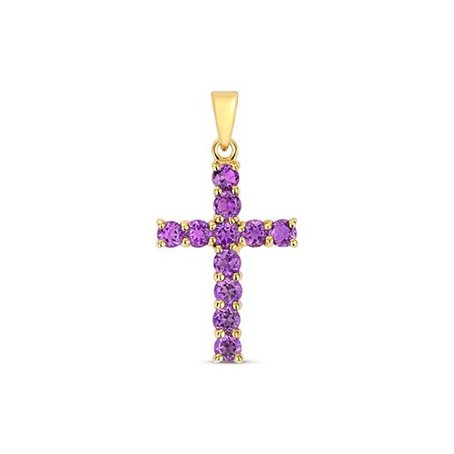9CT AMETHYST CROSS PENDANT
